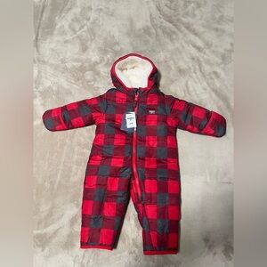 Snow suit red and black